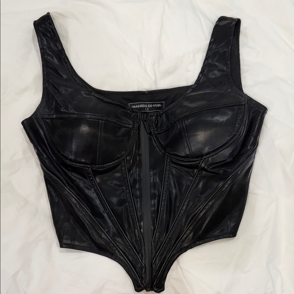 Maniere de Voir Black Corset Top